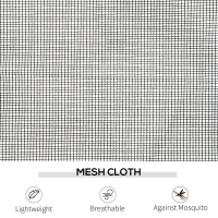Outsunny Universal Replacement Mesh Sidewall Netting with 4 Panels, Zippers, C-Rings for 10x10ft Patio Gazebos, (Sidewall Only), Dark Grey(m-5)