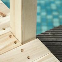 Outsunny Fir Wood Garden Bridge Arc Walkway with Side Railings for Backyards, Gardens, and Streams, Natural Wood, 89.75" x 29.5" x 43.25"(m-13)