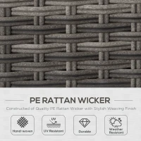 Outsunny 6 PCS Mixed Grey Rattan Wicker Sofa Conversation Set, Stylish Outdoor Patio Furniture, Comfortable Seating for Gatherings(m-4)