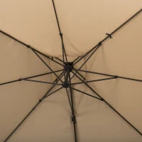 Outsunny 11Ft Patio Umbrella Outdoor Cantilever Offset Umbrella Aluminum Square Umbrella with Cross Base, 360° Rotation, 5 Adjustable Tilt Angles and Umbrella Cover for Garden Beach, Coffee(m-10)