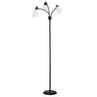 HOMCOM Arc Tree Floor Lamp with 3 Adjustable Rotating Lights, Industrial Standing Lamp with Steel Frame, Black(m-1)
