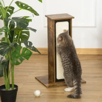 PawHut Scratching Pad Cat Tree Corrugated Paper Sisal Scratch Board Climbing Pet Furniture with 1 Spare Board, Brown(m-7)