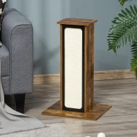 PawHut Scratching Pad Cat Tree Corrugated Paper Sisal Scratch Board Climbing Pet Furniture with 1 Spare Board, Brown(m-8)