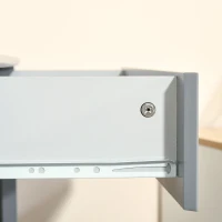 HOMCOM Corner Desk, Triangle Computer Desk with Drawer and Storage Shelves for Small Spaces, Home Office Workstation for Living Room, or Bedroom, Grey(m-12)