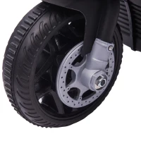 Aosom 6V Kids Motorcycle Police Electric Ride-On Dirt Bike Off-road Street Bike Battery Powered Rechargeable Horn Headlights Training Wheels Realistic Sounds for Girls and Boys 18 - 36 months White(m-12)