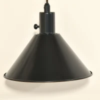 HOMCOM Industrial Table Lamp with Steel Frame, for LED Halogen Bulb, Bedside Lamp with Rotary Switch for Bedroom Living Room Study, Black(m-12)