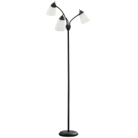 HOMCOM Arc Tree Floor Lamp with 3 Adjustable Rotating Lights, Industrial Standing Lamp with Steel Frame, Black(m-10)