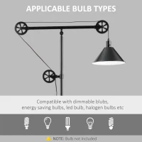 HOMCOM 70" Industrial Standing Reading Lamp with Steel Frame, for LED Halogen Bulb, Steampunk Tall Lamp with Rotary Switch for Bedroom Living Room Study, Black(m-6)