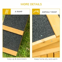 PawHut 2 Levels Wooden Rabbit Hutch, Bunny Hutch House Guinea Pig Cage with Run Space, Removable Tray, Ramp & Waterproof Roof for Outdoor, Yellow(m-7)