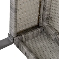 Outsunny 4 Pieces Patio Furniture Set, Deluxe PE Rattan Sofa Set Outdoor Furniture Set Wicker Conversation Furniture Lawn Patio Bistro Coffee Table Set w/Cushion, Grey(m-8)