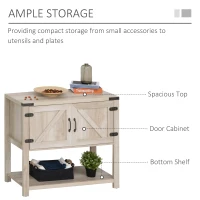 HOMCOM Elegant 2-Door Wooden Storage Hutch Cabinet with Bottom Shelf, Versatile Oak Finish, Ideal for Kitchen & Dining Room(m-3)