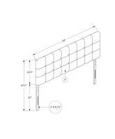 Monarch Queen Size Button Tufted Headboard with Leather-Look Upholstery - White(m-3)