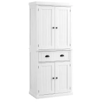 HOMCOM 72" Traditional Freestanding Kitchen Pantry Cabinet Cupboard with Doors and 3 Adjustable Shelves, White(m-1)