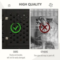 PawHut 45" Heavy Duty Steel Dog Crate Kennel Pet Cage with Wheels for Portability & 1 Doors for Convenient Access Anti-Pinching Floor, Black(m-4)