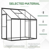 Outsunny 6' x 4' Aluminum Greenhouse Polystyrene Walk-in Garden Greenhouse with Adjustable Roof Vent and Lockable Door, Clear(m-4)