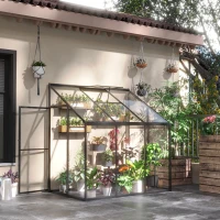 Outsunny 6' x 4' Aluminum Greenhouse Polystyrene Walk-in Garden Greenhouse with Adjustable Roof Vent and Lockable Door, Clear(m-2)