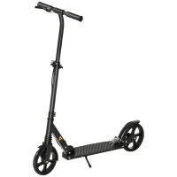 Soozier Foldable Kick Scooter for Teens Ages 12 Years and Up, Lightweight Scooters with Big Wheels, Adjustable Handlebars, One-Kick Open Mechanism and Dual Brakes System for Adult Teenage, Black(m-1)