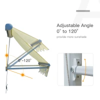Outsunny 4'x 2' Retractable Window Door Awning Patio Canopy Outdoor Sun Shade Shelter Cream-white(m-5)