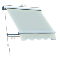 Outsunny 4'x 2' Retractable Window Door Awning Patio Canopy Outdoor Sun Shade Shelter Cream-white(m-3)