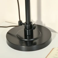 HOMCOM Industrial Table Lamp with Steel Frame, for LED Halogen Bulb, Bedside Lamp with Rotary Switch for Bedroom Living Room Study, Black(m-14)