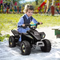 Aosom 6V Kids ATV 4-Wheeler, Electric Ride on Car for Toddlers 18-36 Months, Black(m-1)