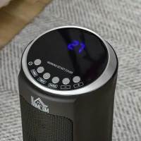 HOMCOM 2-In-1 Portable Electric Tower Heater, Oscillating Space Heater with 12H Timer, Three Heating Modes, 750/1500W, for Indoor Use, Black(m-14)