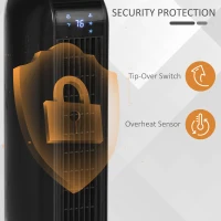 HOMCOM 1500W Ceramic Space Heater, 2-In-1 Oscillating Portable Heater with Three Heating Modes(High, Low, Fan), Timer, Remote Control, for Indoor Use, Black(m-8)