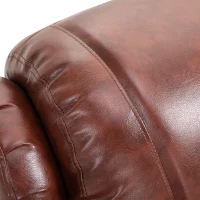 HOMCOM Vibration Massage Recliner Chair for Living Room with Heat,   Single Sofa, PU Leather Power Reclining Chair, Home Theater Seating with Footrest, Brown(m-11)