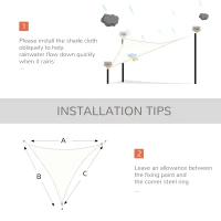 Outsunny Triangle 13x13x13ft Sun Sail Shade Garden UV Block Sunshade Outdoor Canopy Patio Lawn Shelter Cream White(m-6)