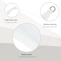 Outsunny Triangle 13x13x13ft Sun Sail Shade Garden UV Block Sunshade Outdoor Canopy Patio Lawn Shelter Cream White(m-4)