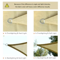 Outsunny Triangle 18’ Canopy Sun Sail Shade Garden Cover UV Protector Outdoor Patio Lawn Shelter with Carrying Bag Beige(m-6)