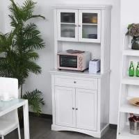 HOMCOM 71" Traditional Large Kitchen Pantry Cabinet Freestanding,White(m-2)