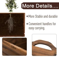 Outsunny 3 Pieces Raised Garden Bed, Wooden Planter Box, Rectangular Garden Flower Bed with Handles(m-4)