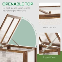 Outsunny Wooden Cold Frame Greenhouse, Garden Portable Raised Planter with Bottom Shelf for Outdoor Indoor Use, Brown(m-6)