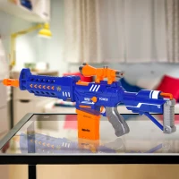 Qaba Automatic Soft Bullet Toy Foam Blaster with 20 EVA Foam Darts and Target Board Game for Boys & Girls 8-12 Years Old(m-8)