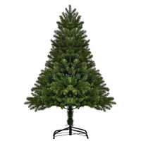 HOMCOM 4FT Artificial Christmas Tree Holiday Home Xmas Decoration Automatic Open, Green(m-2)