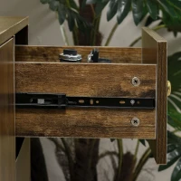 HOMCOM Kitchen Sideboard, Buffect Cabinet with Double Door Cupboard, 3 Drawers, Adjustable Shelf, Brown(m-8)