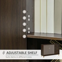 HOMCOM Kitchen Sideboard, Buffect Cabinet with Double Door Cupboard, 3 Drawers, Adjustable Shelf, Brown(m-6)