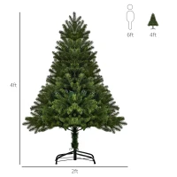 HOMCOM 4FT Artificial Christmas Tree Holiday Home Xmas Decoration Automatic Open, Green(m-3)