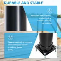 Outsunny 7 FT Solar Heated Shower with Free-Rotating Shower Head, Temperature Adjustment & Foot Shower, 2-Section Outdoor Shower for Backyard Poolside Beach Pool Spa, 9.2 Gallon(m-7)