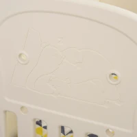 Qaba Convertible Baby Crib Bassinet Cradle with Adjustable Height, 4 Detachable Lockable Wheels, Mattress, White(m-8)