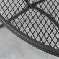 Outsunny 35" Round Outdoor Dining Table, Steel with Wire Mesh Top, Perfect for Patio, Garden, Backyard Gatherings(m-6)