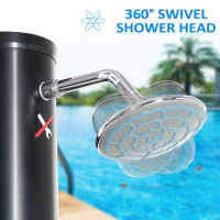 Outsunny 7 FT Solar Heated Shower with Free-Rotating Shower Head, Temperature Adjustment & Foot Shower, 2-Section Outdoor Shower for Backyard Poolside Beach Pool Spa, 9.2 Gallon(m-6)
