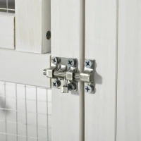 PawHut 64.5" Bird Cage Large Wooden Aviary for Canary with Standing Pole Nest Slide-out Tray for Indoor Outdoor Grey(m-11)