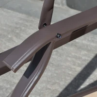 Outsunny 2 Seater Porch Swing with Canopy, Patio Swing Chair, Outdoor Canopy Swing Bench with Adjustable Shade and Metal Frame, Khaki(m-9)