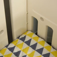 Qaba Convertible Baby Crib Bassinet Cradle with Adjustable Height, 4 Detachable Lockable Wheels, Mattress, White(m-9)