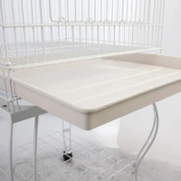 PawHut Play Open Top Bird Cage 60" Budgie Cage for Finches, Canaries with Rolling Stand, Removable Tray, Perches, Storage Shelf White, 21.3" x 21.3"(m-9)