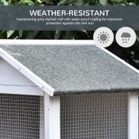 PawHut Wooden Bird Aviary Parrot Cage Pet Furniture Large Outdoor Play House with removable Bottom tray, 2 doors, asphalt roof, 4 perches(m-4)