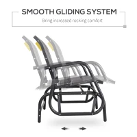 Outsunny 2-Person Outdoor Glider Bench Patio Double Swing Rocking Chair Loveseat w/Power Coated Steel Frame for Backyard Garden Porch, Grey(m-4)