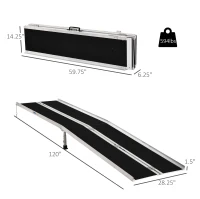 HomCom 10' Portable Traveling Convenient Mobility Ramp Carpeted Aluminum Side Walls Folding(m-3)